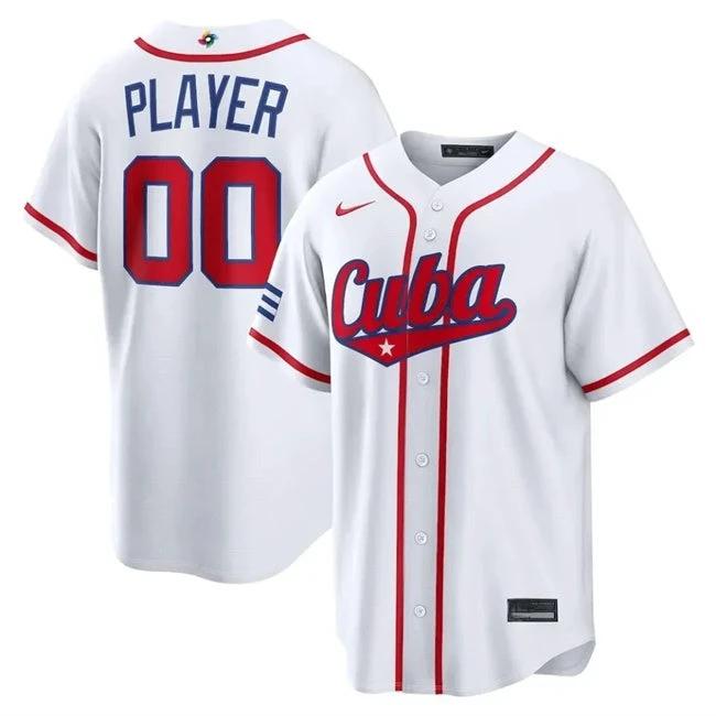 Cuba Baseball Jersey ACTIVE PLAYER Custom White 2026 World Baseball Classic Home