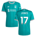Curtis Jones 17 Liverpool 2025-26 Third Match Jersey – Aqua