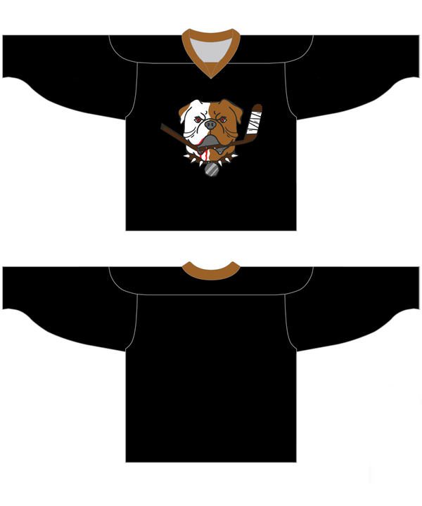 Custom Black Sudbury Bulldogs Hockey Jersey Stitched