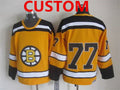 Custom Boston Bruins 1959-60 Yellow CCM Vintage Throwback Jersey Stitched