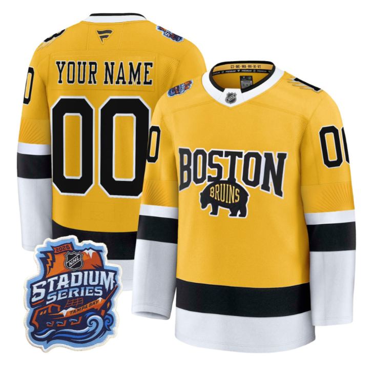 Custom Boston Bruins Jersey Name, Number 2026 Stadium Series Premium Stitched