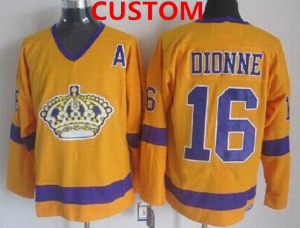 Custom Los Angeles Kings Yellow Throwback CCM Jersey Stitched