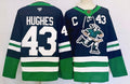 Custom Men Quinn Hughes Canucks Navy Jersey All Stitched