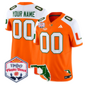 Custom Miami Hurricanes Jersey 2026 Fiesta Bowl Florida Patch Stitched Orange Alternate