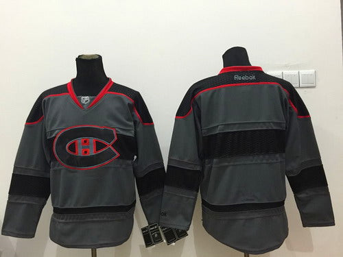 Custom Montreal Canadiens Charcoal Gray Jersey Stitched
