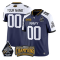 Custom Navy Midshipmen Jersey Jolly Rogers 2025 Trophy Champions Stitched Navy Alternate