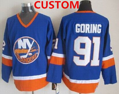 Custom New York Islanders Light Blue Throwback CCM Jersey Stitched