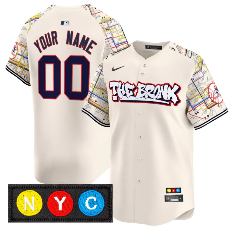 CustomNew York Yankees Jersey The Bronx Subway Style Vapor Premier Limited Stitched