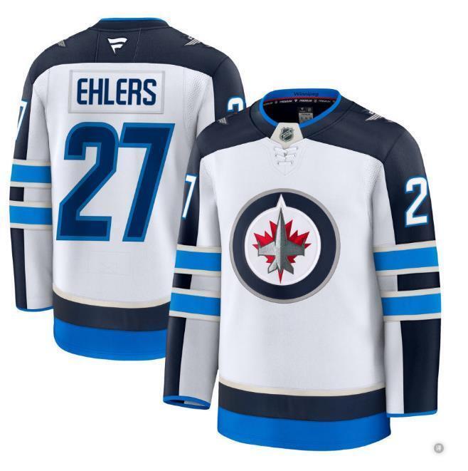 Custom Nikolaj Ehlers Jets Jersey - White All Stitched