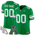 Custom North Texas Mean Green Jersey 2025 Vapor Limited Stitched Green