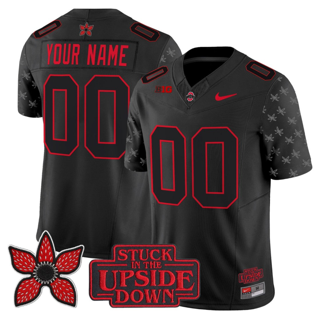 Custom Ohio State Jersey Stranger Things Edition Vapor Limited Stitched