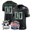 Custom Oregon Ducks Jersey Mummy Duck 2026 Peach Bowl Patch Stitched Black