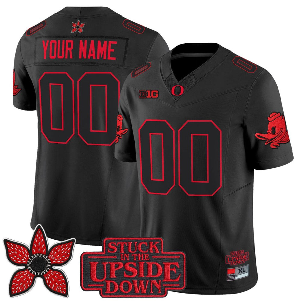 Custom Oregon Ducks Jersey Stranger Things Edition Vapor Limited All Stitched