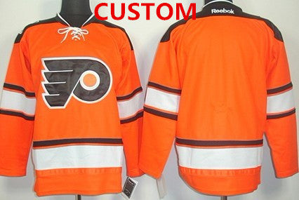 Custom Philadelphia Flyers Blank 2012 Winter Classic Orange Jersey Stitched