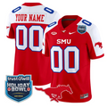 Custom SMU Mustangs Jersey 2026 Holiday Bowl Patch Limited Stitched Red Alternate