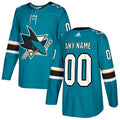 Custom San Jose Sharks Blue Stitched NHL 2017-2018 Hockey Jersey