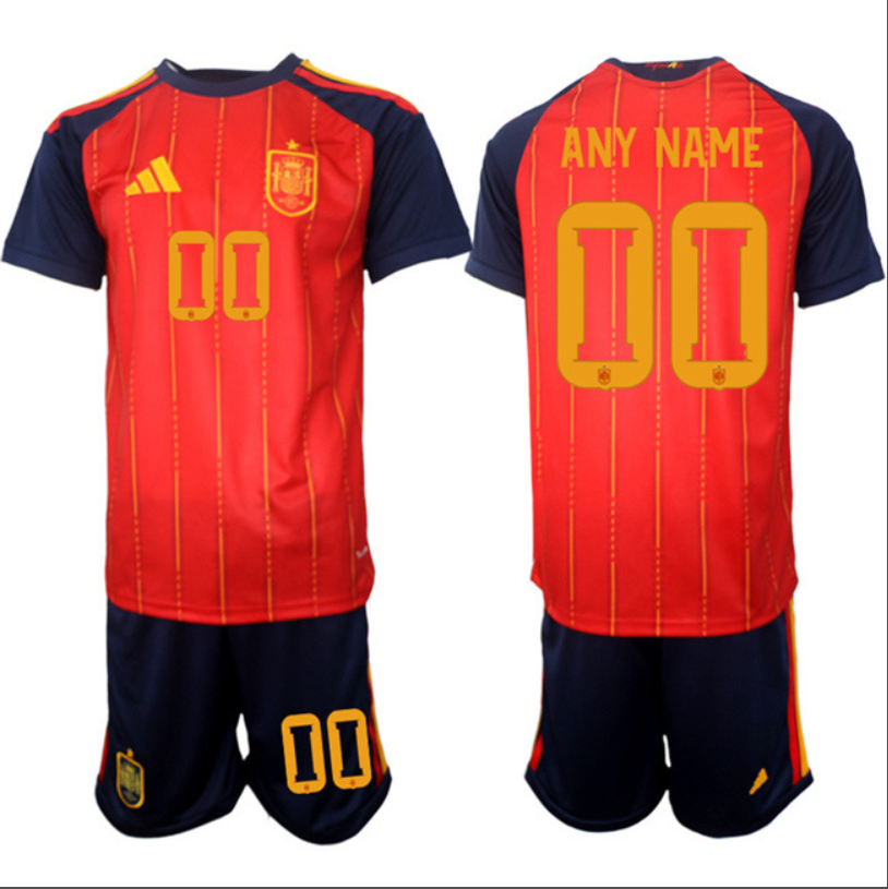 Custom Spain Team Jersey Name, Number 2025-26 Red Home Soccer Suit