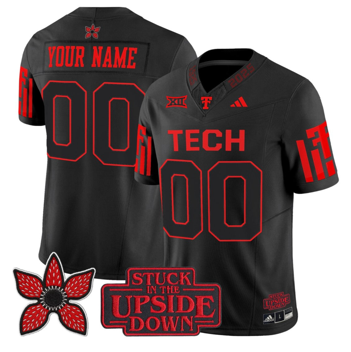Custom Texas Tech Red Raiders Jersey Stranger Things Edition Limited Stitched
