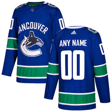 Custom Vancouver Canucks Blue Home Stitched NHL Jersey  Stitched