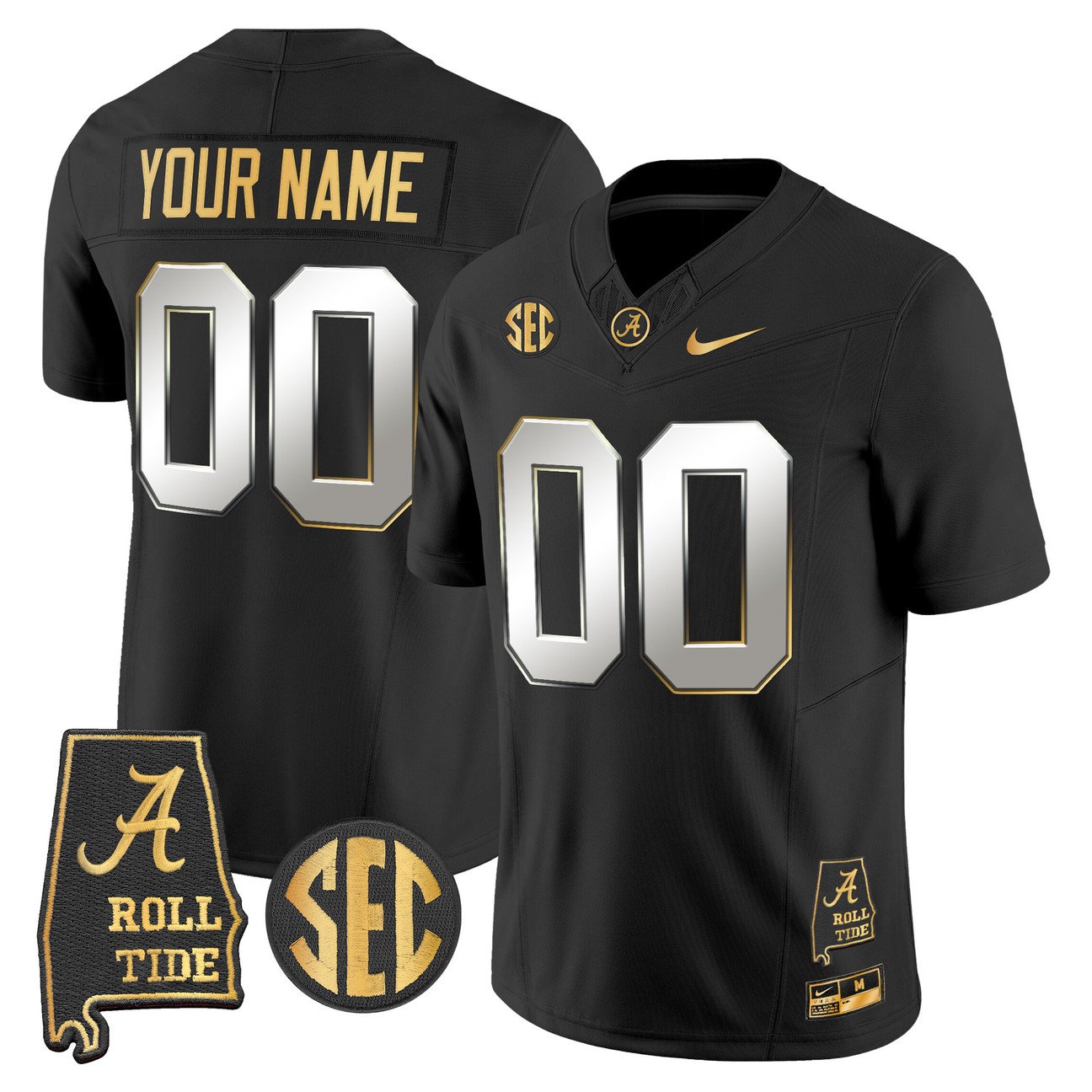 Custom Alabama Crimson Tide Jersey 2025 Gold Vapor Limited Stitched