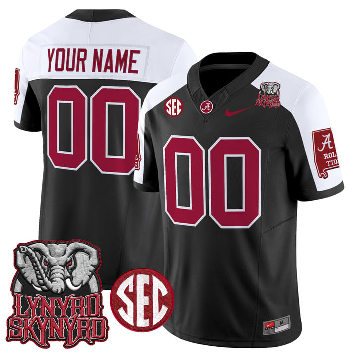 Custom Alabama Crimson Tide Jersey Lynyrd Skynyrd Patch Stitched
