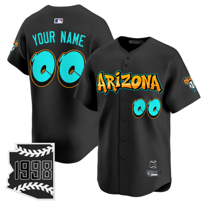 Custom Arizona Diamondbacks Jersey Graffiti Desert Ink Edition Stitched