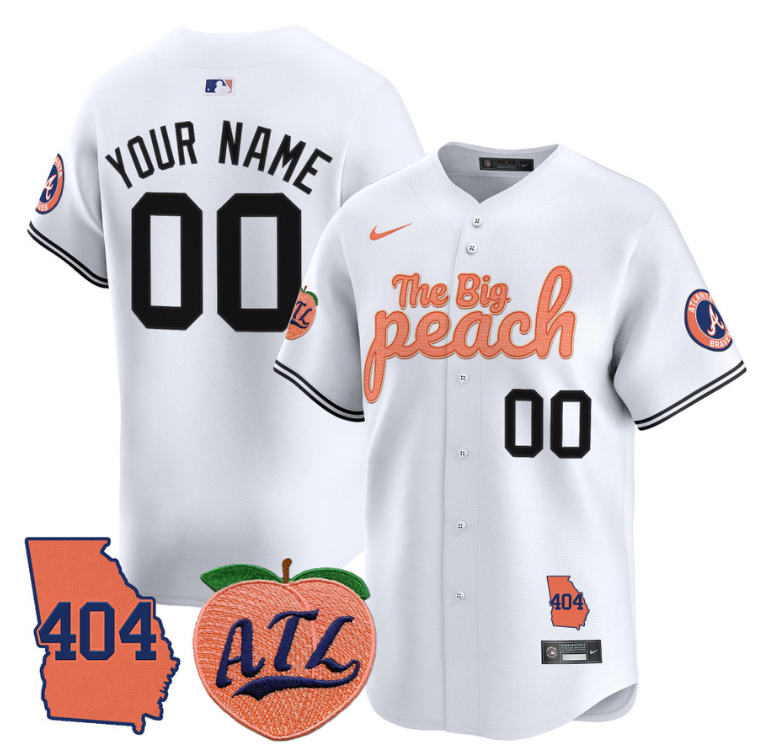 Custom Atlanta Braves Jersey 404 & The Big Peach Vapor Premier Limited Stitched