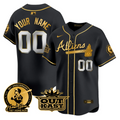Custom Atlanta Braves Jersey Atliens Hank Aaron Patch Vapor Limited  Stitched