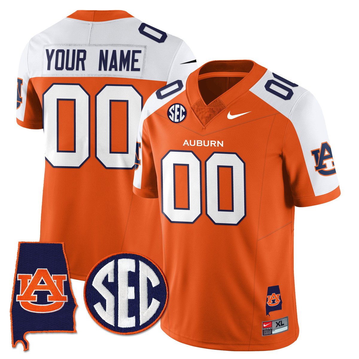 Custom Auburn Tigers Jersey Name, Number Alabama Patch Vapor Stitched