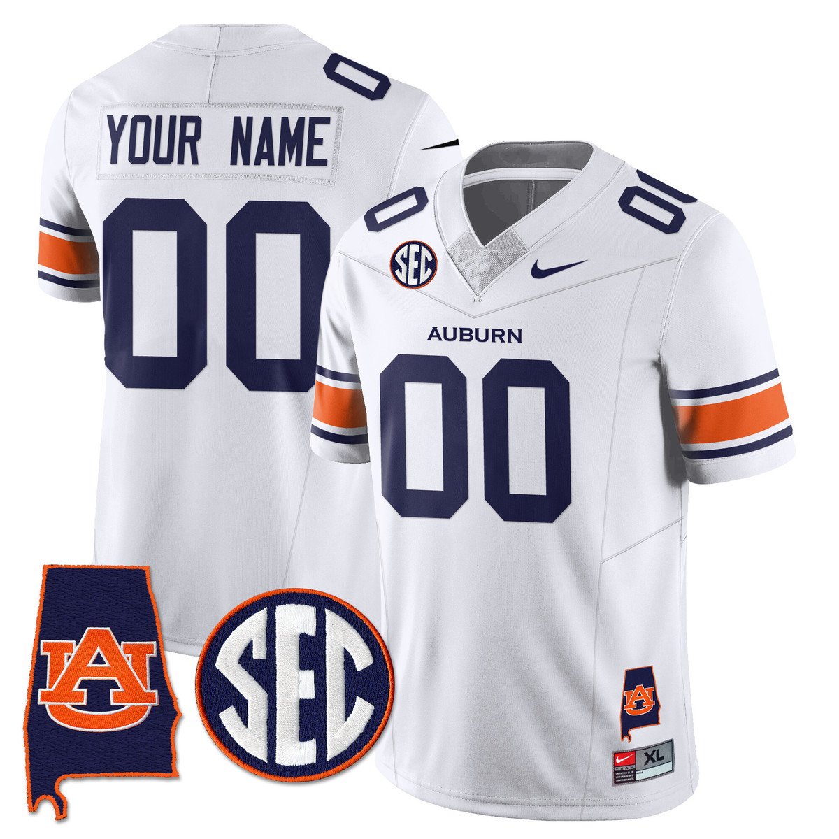 Custom Auburn Tigers Jersey Name, Number Alabama Patch Vapor Stitched