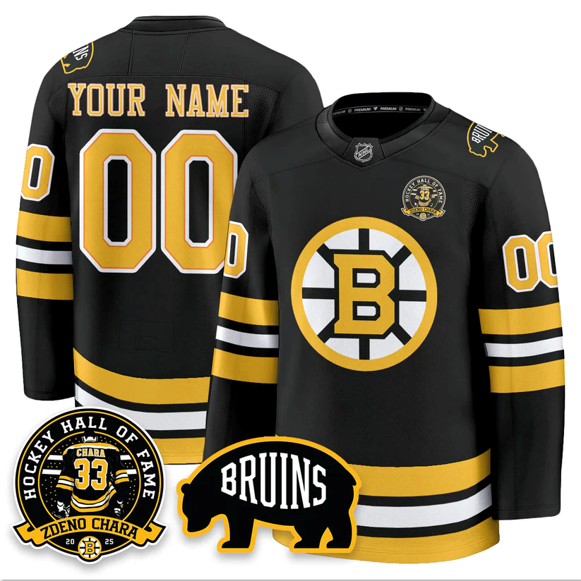 Custom Boston Bruins Jersey Name, Number Premium Zdeno Chara HOF Stitched