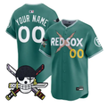 Custom Boston Red Sox Jersey Name, Number One Piece Zoro Patch Stitched