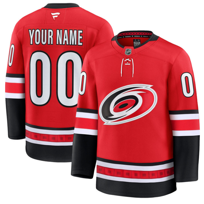 Custom Carolina Hurricanes Jersey Name and Number Premium All Stitched Black