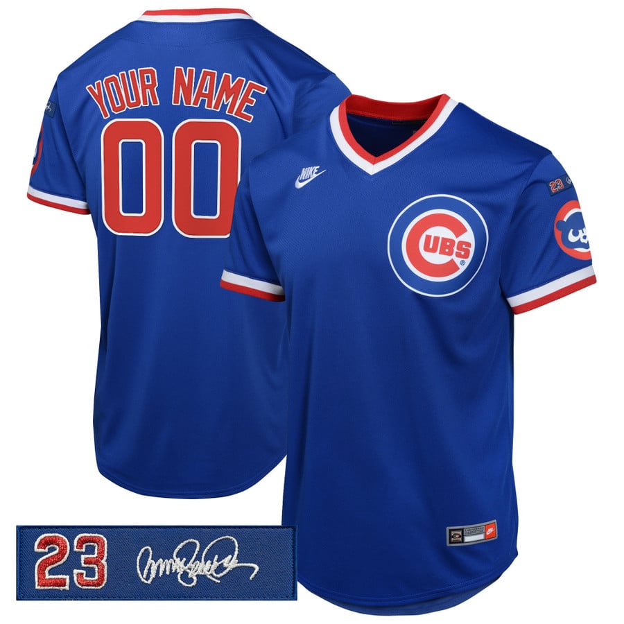Custom Chicago Cubs Jersey Ryne Sandberg Tribute Patch Stitched