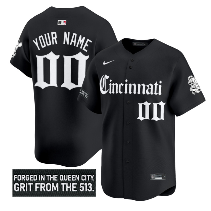 Custom Cincinnati Reds Jersey Gothic Queen City Edition Stitched