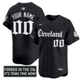 Custom Cleveland Indians Jersey Gothic Iron Edition Stitched