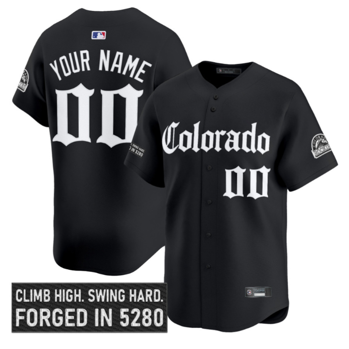 Custom Colorado Rockies Jersey Gothic Mile High Shadows Edition Stitched