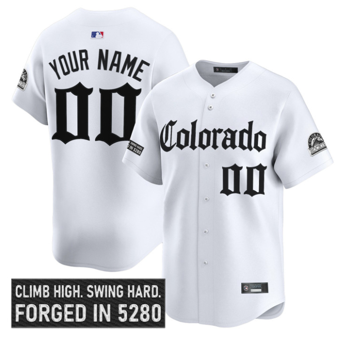 Custom Colorado Rockies Jersey Gothic Mile High Shadows Edition Stitched