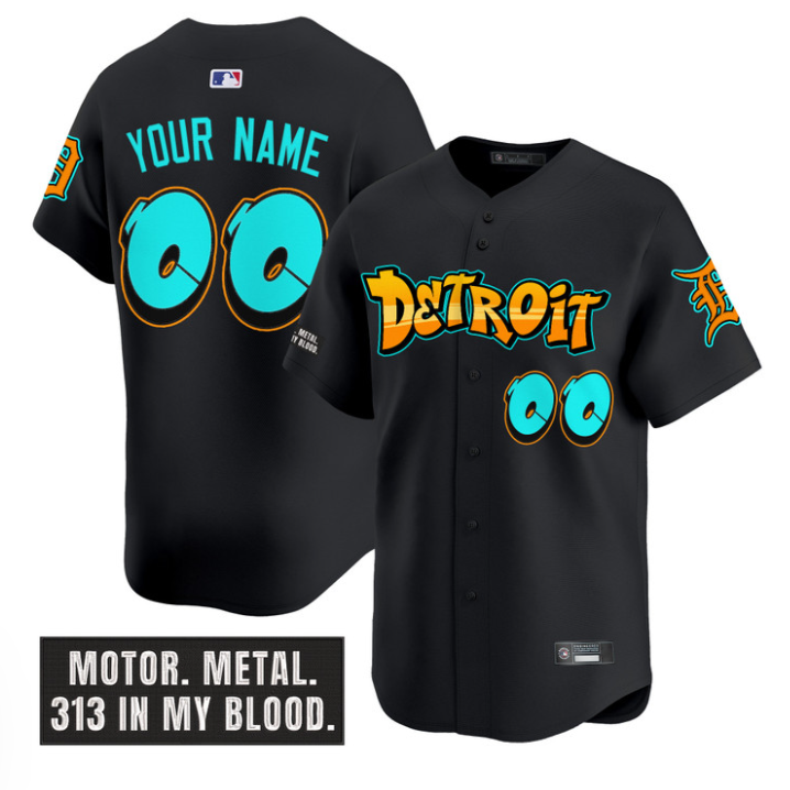 Custom Detroit Tigers Jersey Graffiti Motor City Edition Stitched