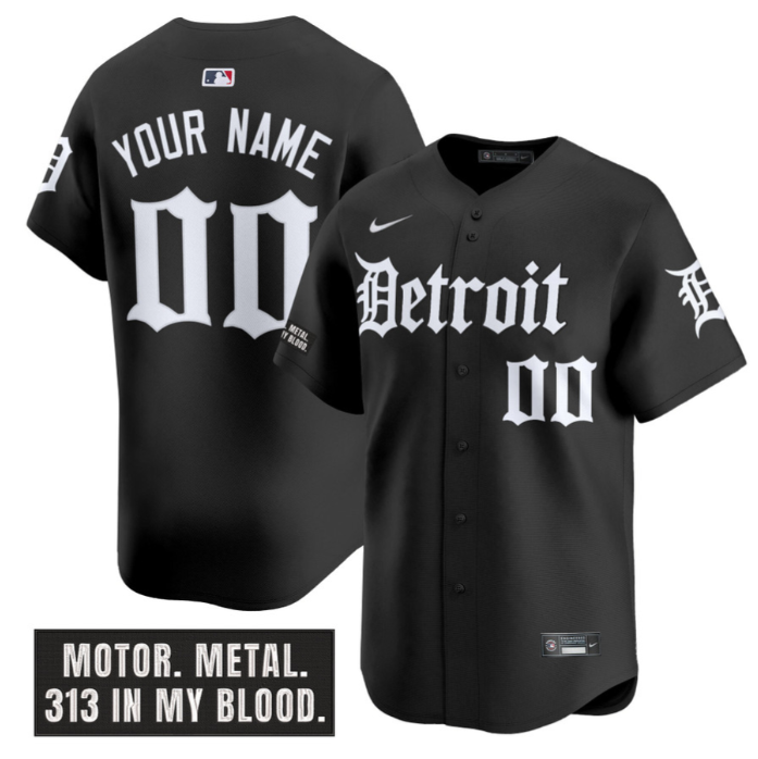 Custom Detroit Tigers Jersey Motor Gothic Edition Vapor Premier Limited Stitched