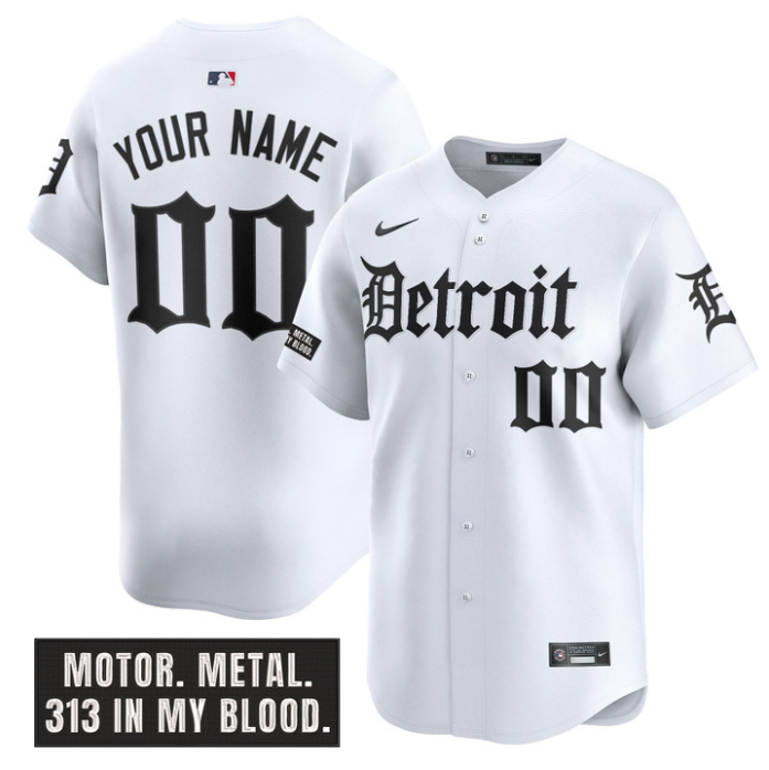 Custom Detroit Tigers Jersey Motor Gothic Edition Vapor Premier Limited Stitched