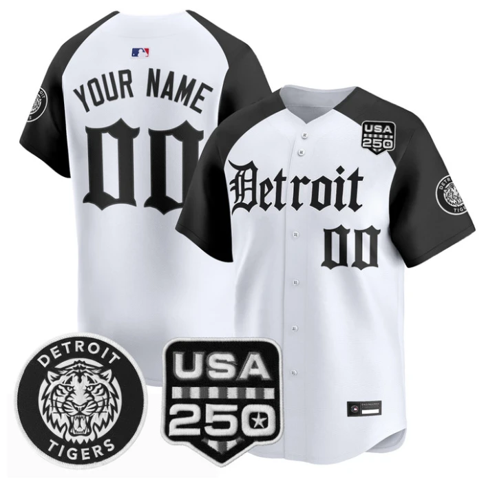 Custom Detroit Tigers Jersey Name, Number Gothic Edition Vapor Stitched