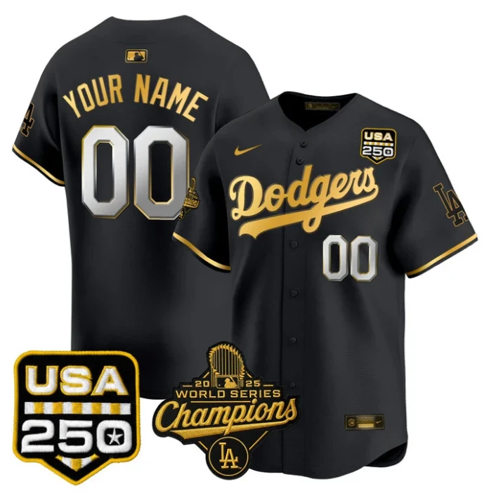 Custom Dodgers Jersey 2025 World Series Champions 250 America Stitched