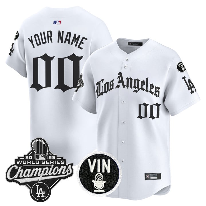 Custom Dodgers Jersey 2025 World Series Champions LA Gothic Edition