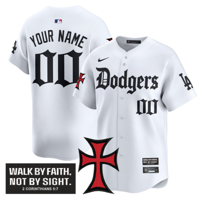 Custom Dodgers Jersey Faith Glory Edition Vapor Premier Limited Stitched Black