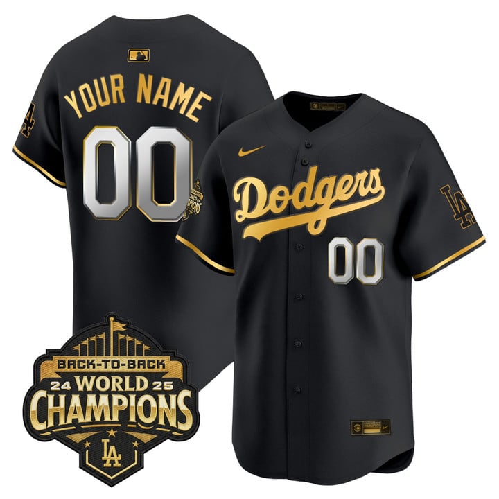 Custom Dodgers Jersey Name, Number 2025 Back-To-Back Champions Stitched