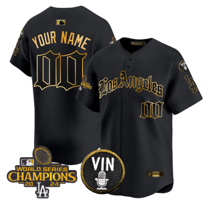 Custom Dodgers Jersey Name, Number 2025 LA Gothic Style Stitched