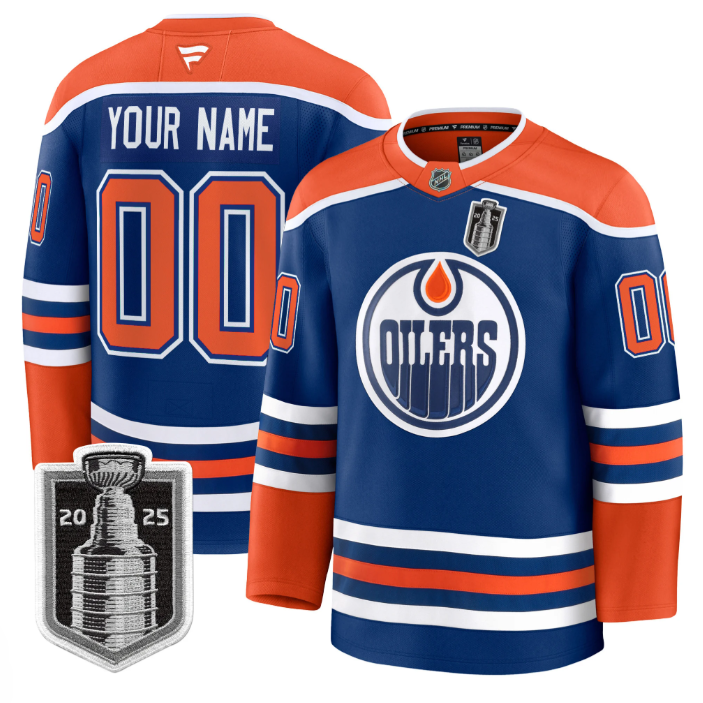 Custom Edmonton Oilers Jersey 2025 Stanley Cup Final Stitched Away