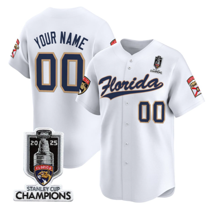 Custom Florida Panthers Baseball Jersey 2025 Stanley Cup Champions