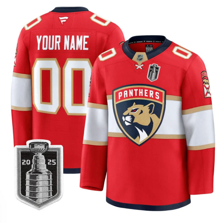Custom Florida Panthers Jersey 2025 Stanley Cup Final Premium Stitched Blue